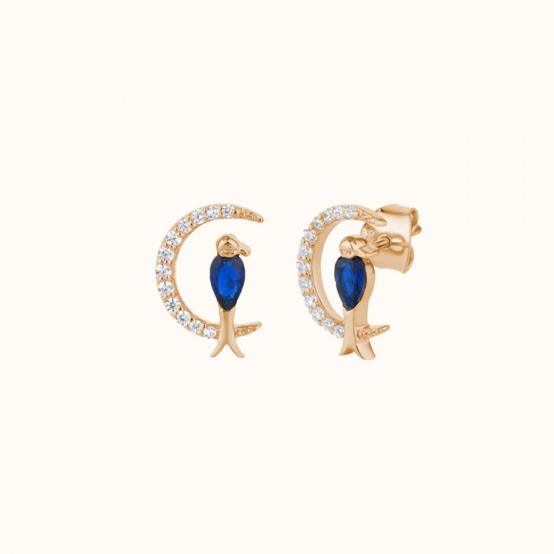 Pendientes de oro con forma de media luna