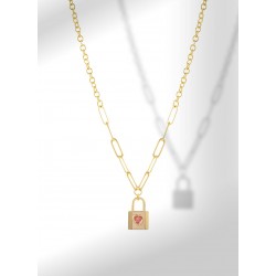 Cadena con candado y corazón