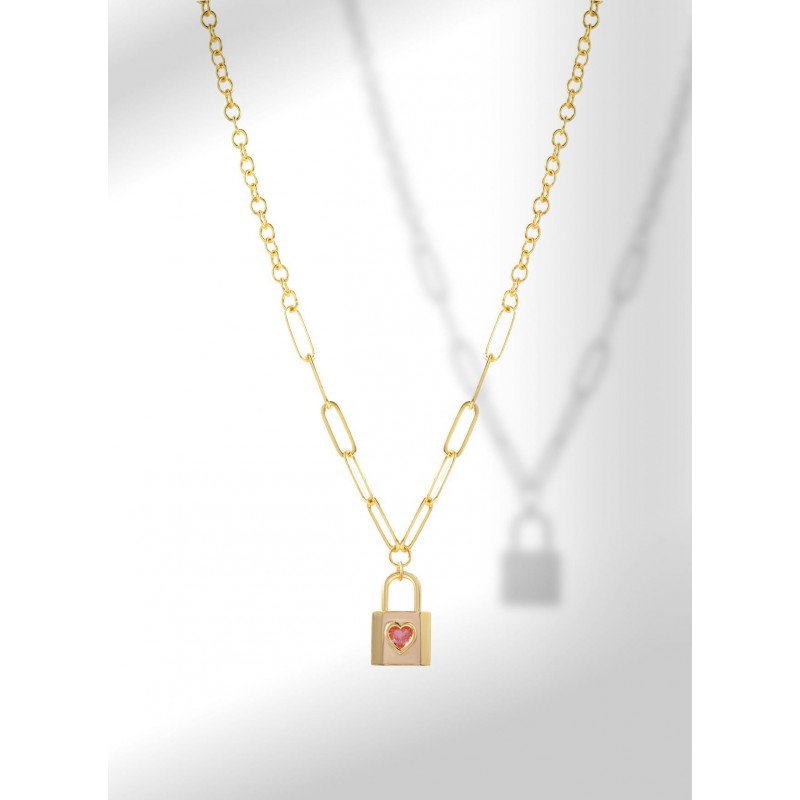Cadena con candado y corazón