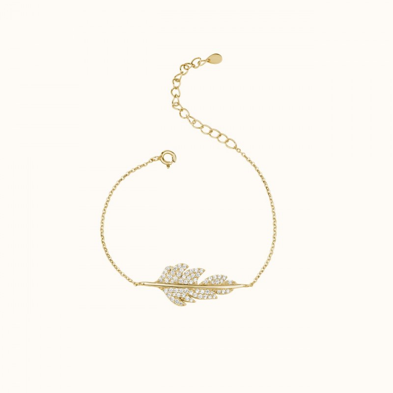 Pulsera de oro con forma de hoja