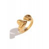 Anillo abierto con doble corazón