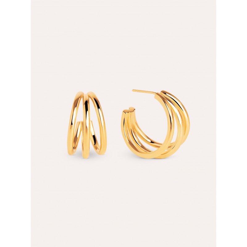 Pendientes de aro triple