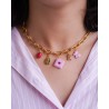 Collar de cadena dorada con dijes personalizados