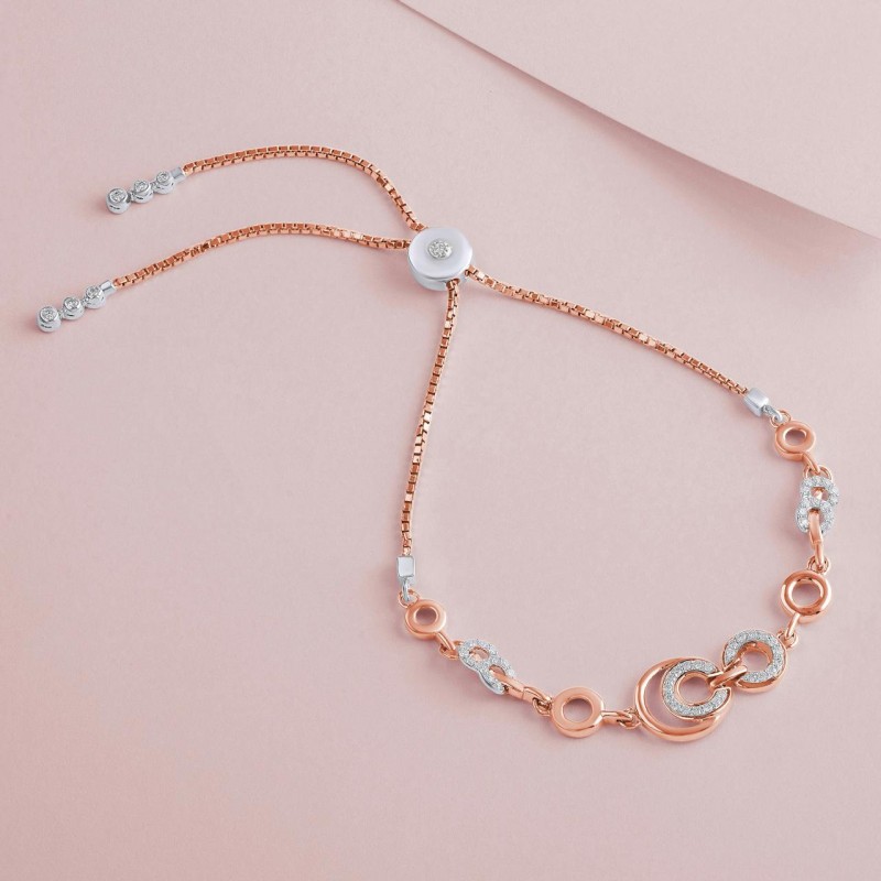 Pulsera con varias piedras de oro rosa
